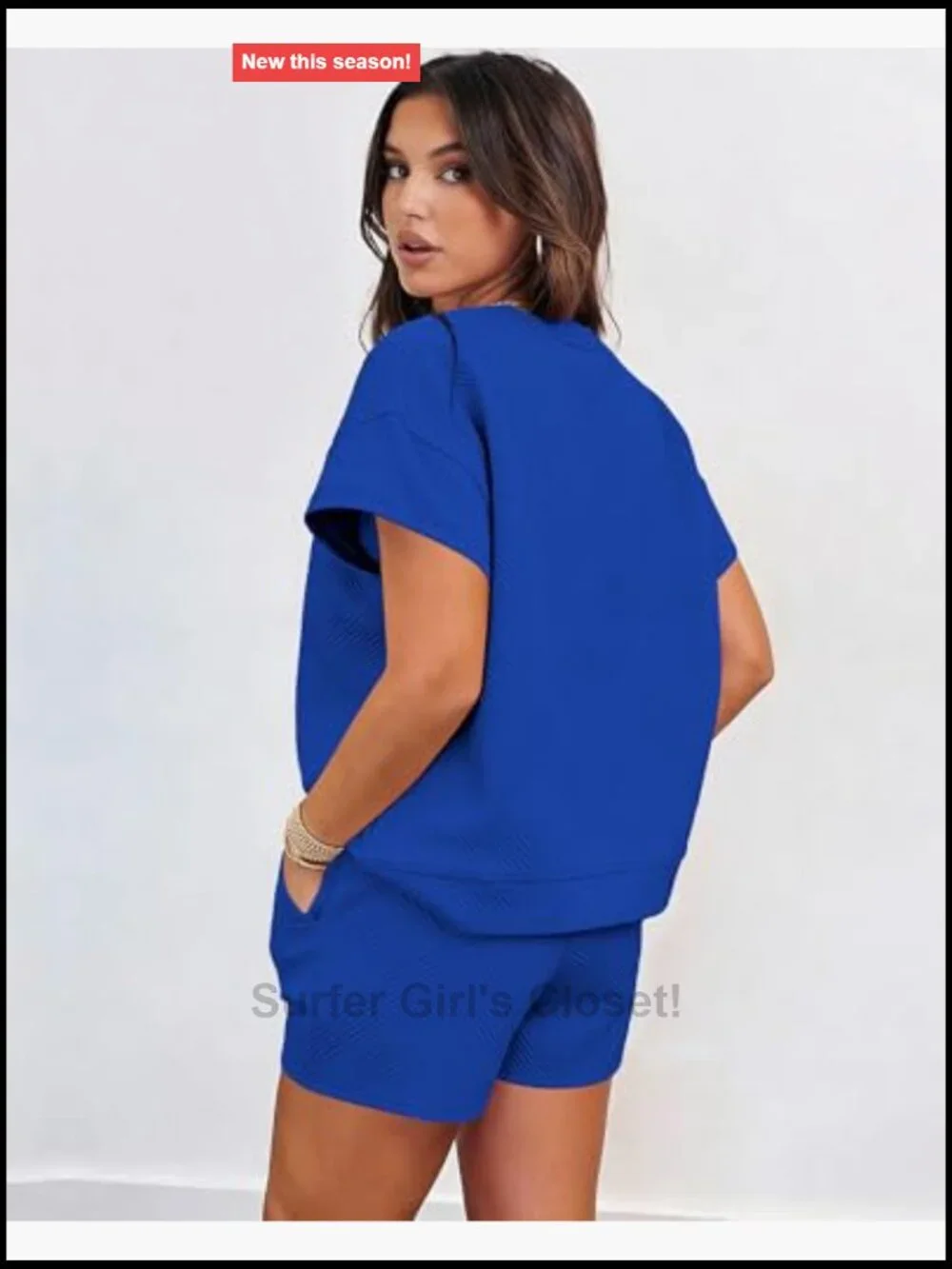 2 Piece Lounge Set Sweatshorts Jogger Relaxed Fit Travel Outfit